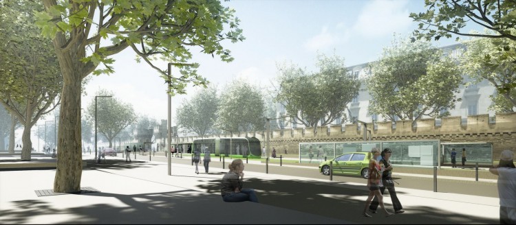 Tramway Avignon 3D rendering Urbanism Architecture