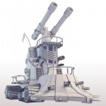 high poly siege tank 3d render